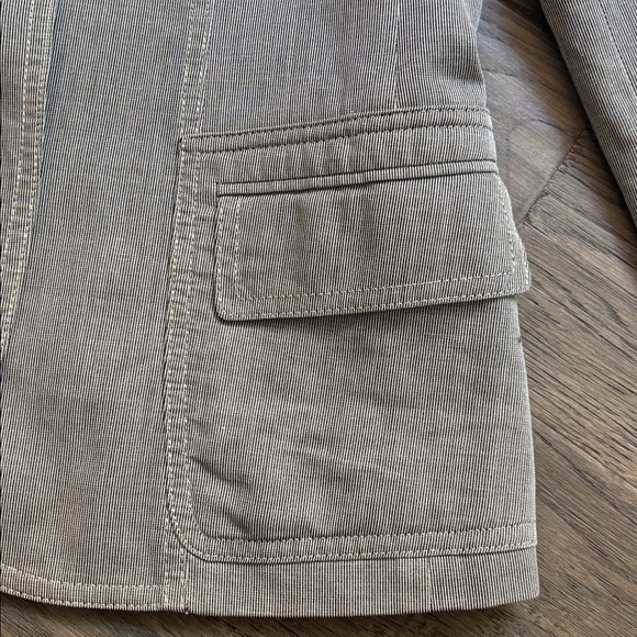 Akris Punto | Black and White Striped Cotton Blend Jacquard Blazer Size 6 - Picture 3 of 16